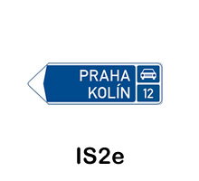 IS2e -  směrová tabule před nájezdem pro motorová vozidla