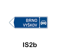 IS2b - směrová tabule pro příjezd k silnici pro motorová vozidla