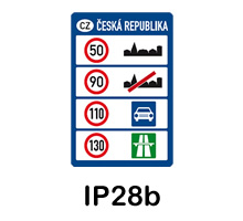 Dopravní značka - nejvyšší dovolené rychlosti IP28b