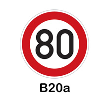 B20a - nejvyšší dovolená rychlost 