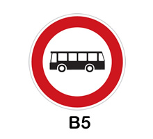 B5 - zákaz vjezdu autobusů