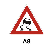 A8 - nebezpečí smyku 