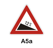 A5a - nebezpečné klesání 