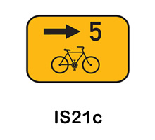 IS21c -  směrová tabule pro cyklisty  